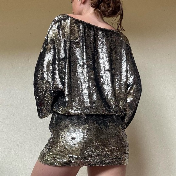 Haute Hippie Silver Sequin mini dress - Picture 5 of 11